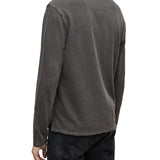 Long Sleeve Garment Dye Slub Crew with Raw Edges