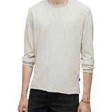 Long Sleeve Garment Dye Slub Crew with Raw Edges
