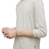 Long Sleeve Garment Dye Slub Crew with Raw Edges