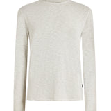 Long Sleeve Garment Dye Slub Crew with Raw Edges