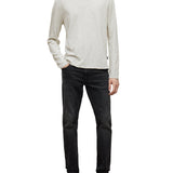 Long Sleeve Garment Dye Slub Crew with Raw Edges