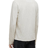 Long Sleeve Garment Dye Slub Crew with Raw Edges
