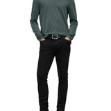 Long Sleeve Garment Dye Slub Crew with Raw Edges