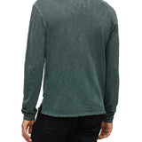 Long Sleeve Garment Dye Slub Crew with Raw Edges