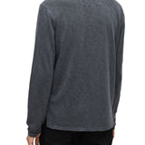 Long Sleeve Garment Dye Slub Crew with Raw Edges