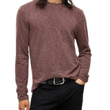 Long Sleeve Garment Dye Slub Crew with Raw Edges