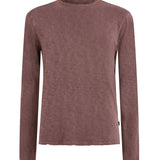 Long Sleeve Garment Dye Slub Crew with Raw Edges
