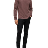 Long Sleeve Garment Dye Slub Crew with Raw Edges