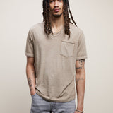 Davis Short Sleeve Burnout V Neck With Chest Pocket