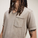 Davis Short Sleeve Burnout V Neck With Chest Pocket