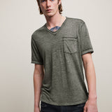 Davis Short Sleeve Burnout V Neck With Chest Pocket