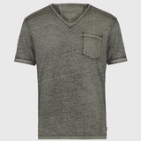 Davis Short Sleeve Burnout V Neck With Chest Pocket