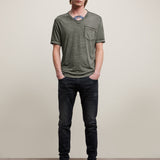 Davis Short Sleeve Burnout V Neck With Chest Pocket