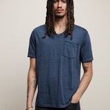 Davis Short Sleeve Burnout V Neck With Chest Pocket