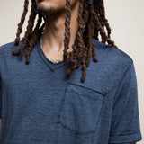 Davis Short Sleeve Burnout V Neck With Chest Pocket