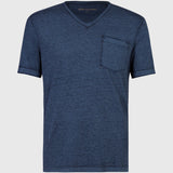 Davis Short Sleeve Burnout V Neck With Chest Pocket