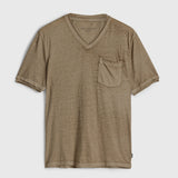 Davis Short Sleeve Burnout V Neck with Chest Pocket