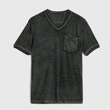 Davis Short Sleeve Burnout V Neck with Chest Pocket