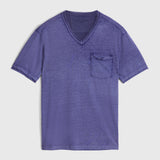 Davis Short Sleeve Burnout V Neck with Chest Pocket