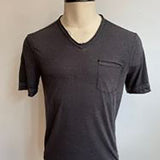 Davis Short Sleeve Burnout V Neck with Chest Pocket