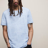 Tampa Short Sleeve Linen Cotton Crew With Pickstitch