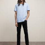 Tampa Short Sleeve Linen Cotton Crew With Pickstitch