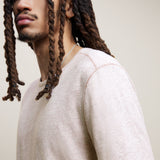 Tampa Short Sleeve Linen Cotton Crew With Pickstitch