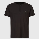 Quincy Short Sleeve Slub Henley With Peace Sign Embroidery