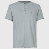 Quincy Short Sleeve Slub Henley With Peace Sign Embroidery