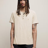 Quincy Short Sleeve Slub Henley With Peace Sign Embroidery