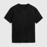 Short Sleeves Cotton Henley Tshirt