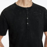 Short Sleeves Cotton Henley Tshirt