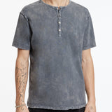 Short Sleeves Cotton Henley Tshirt