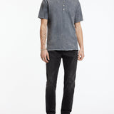 Short Sleeves Cotton Henley Tshirt