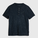 Short Sleeves Cotton Henley Tshirt