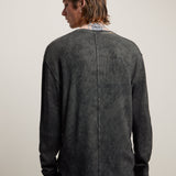 Long Sleeve Waffle Henley With Mist Wash