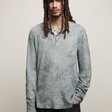 Long Sleeve Waffle Henley With Mist Wash