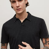 Zion Short Sleeve Vintage Wash Polo with Double V Embroidery