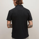 Zion Short Sleeve Vintage Wash Polo with Double V Embroidery