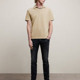 Zion Short Sleeve Vintage Wash Polo with Double V Embroidery