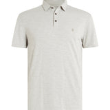 Short Sleeve Slub Cotton Polo with Peace Sign Embroidery