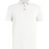 Short Sleeve Slub Cotton Polo with Peace Sign Embroidery