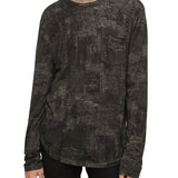 Long Sleeve Printed Burnout Crew
