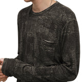 Long Sleeve Printed Burnout Crew