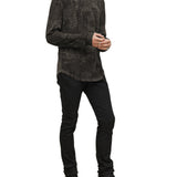 Long Sleeve Printed Burnout Crew