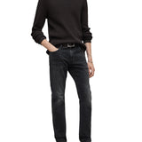 Long Sleeve Oversize Waffle Crew with Distressed Rib Trims