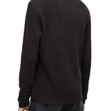 Long Sleeve Oversize Waffle Crew with Distressed Rib Trims