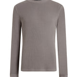 Long Sleeve Oversize Waffle Crew with Distressed Rib Trims