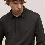 Marty Long Sleeve Burnout Polo with Peace Sign
