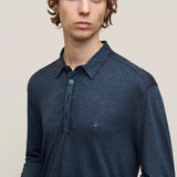 Marty Long Sleeve Burnout Polo with Peace Sign